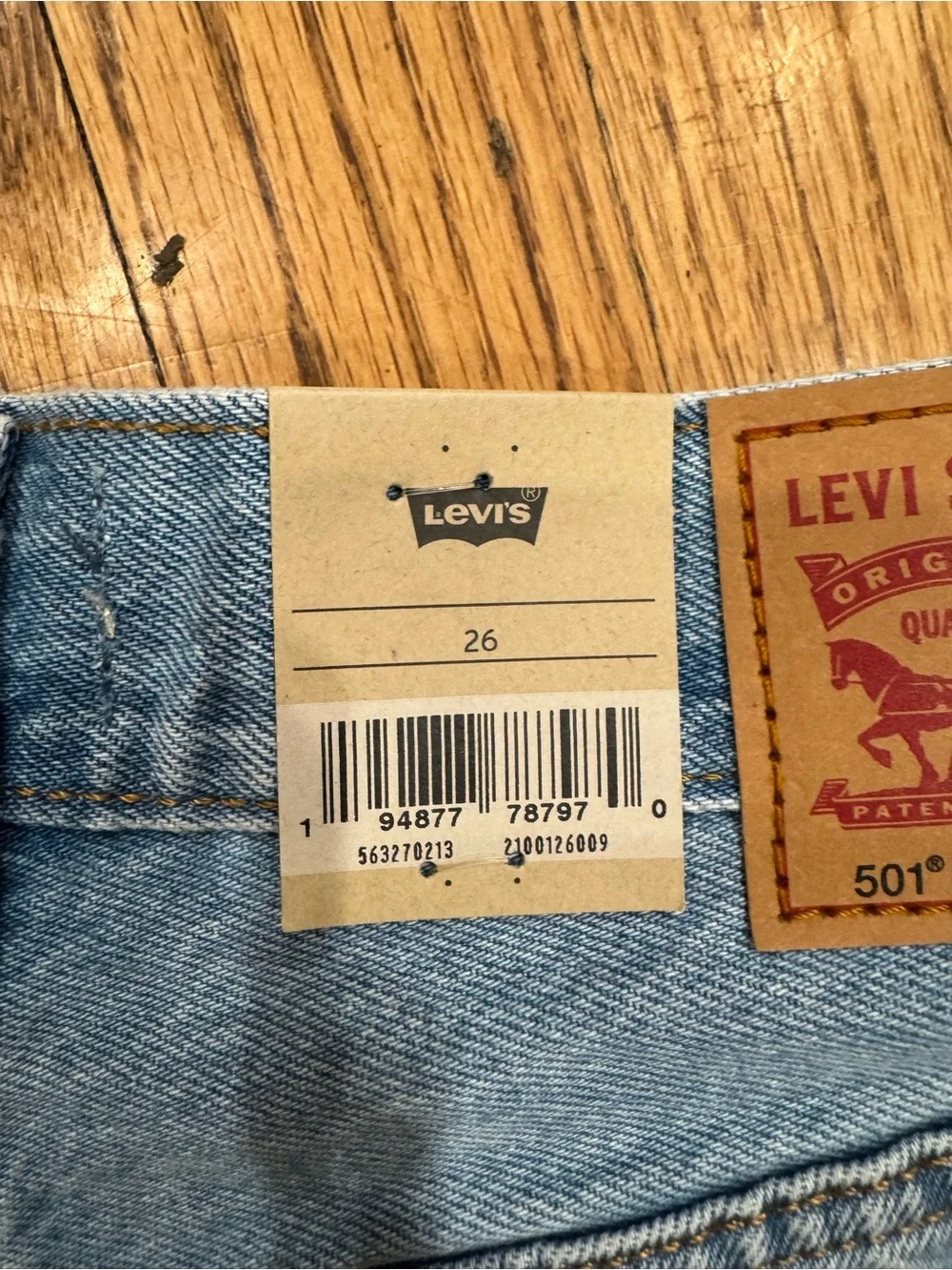 Levi's 501 Light Blue Distressed Denim Jean Shorts NWT Size 26